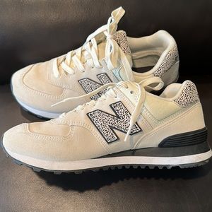 New Balance Sneakers. Beige with leopard accents. Women’s size 9.5.